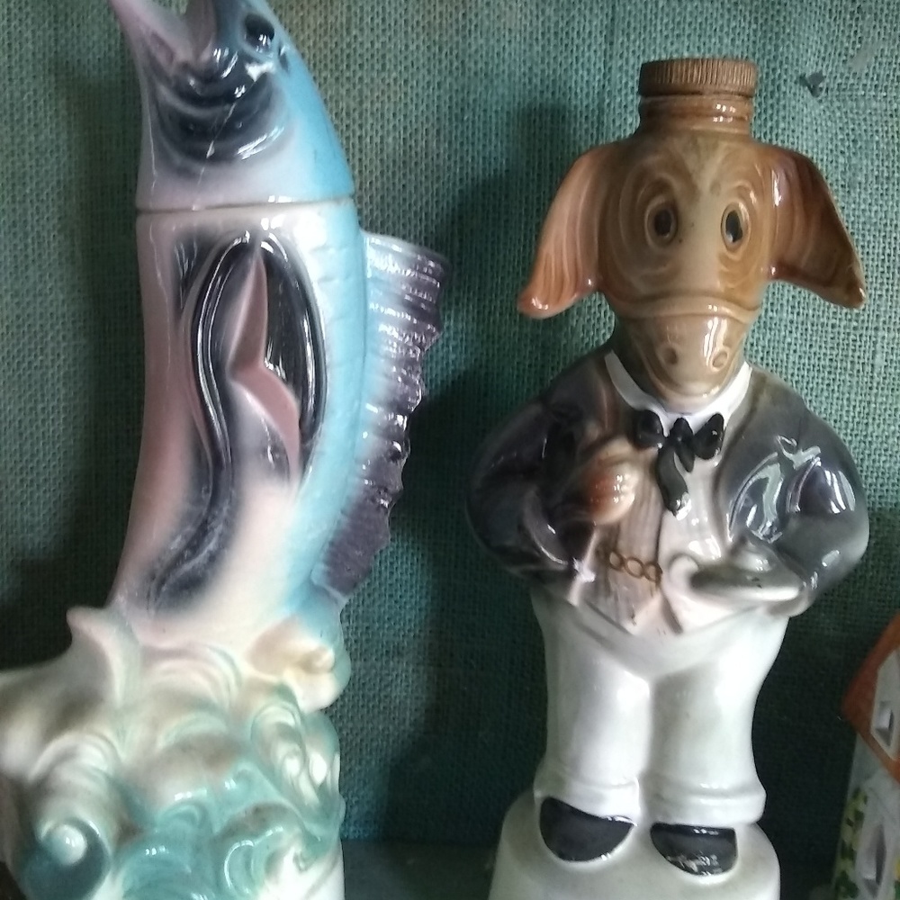 Decanters Antiques Donkey & Marlin/Blue fin?